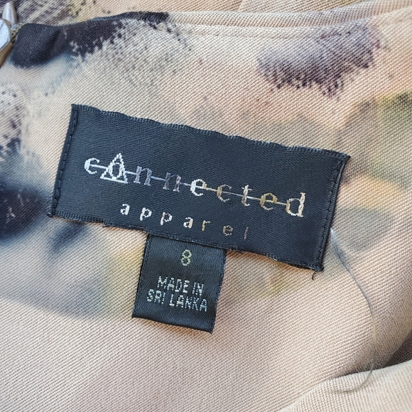 Connected Apparel Butterfly Camouflage Animal Print Women's Dress Size 8 EUC - Picture 3 of 9